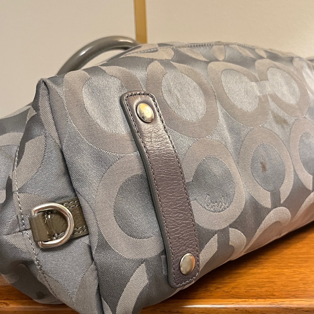 Coach Madison Op Art Dark Grey Sabrina Satchel - Picture 12 of 16